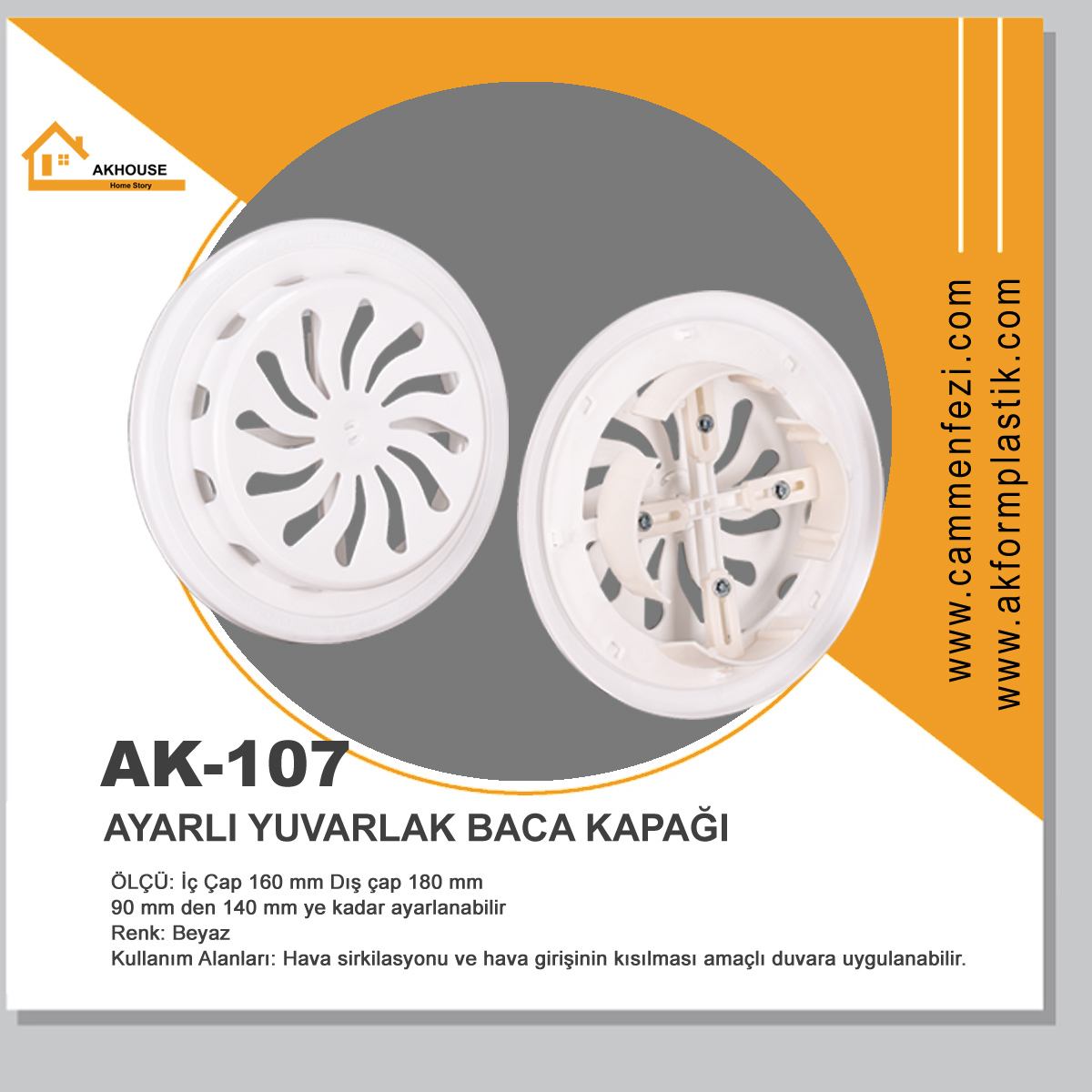 AK-107 AYARLI YUVARLAK BACA KAPAĞI