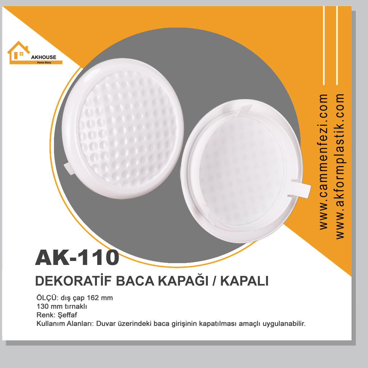 AK-110 DEKORATİF BACA KAPAĞI KAPALI